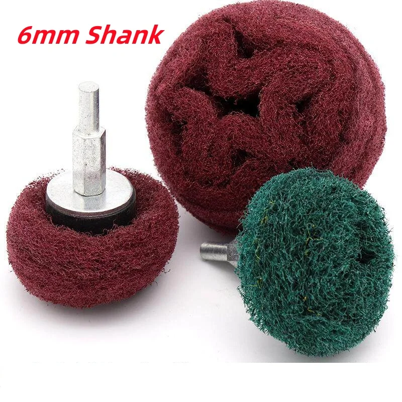 

6mm Shank Nylon Fiber Polishing Abrasive Buffing Wheel Scouring Pad Grinding Sanding Head Dremel Accessorie Grinder Brushes Tool