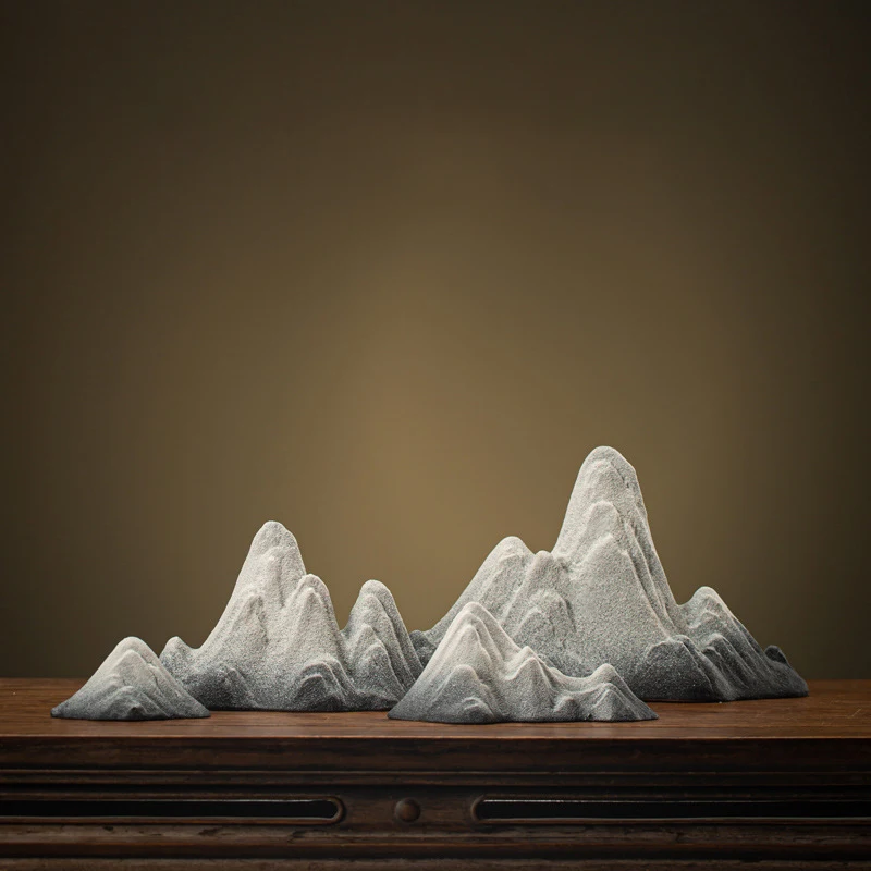 PINNY Ceramic Snow Mountain Ornament Creative Figurines Home Decoration Accessories Landscape Statue Crafts