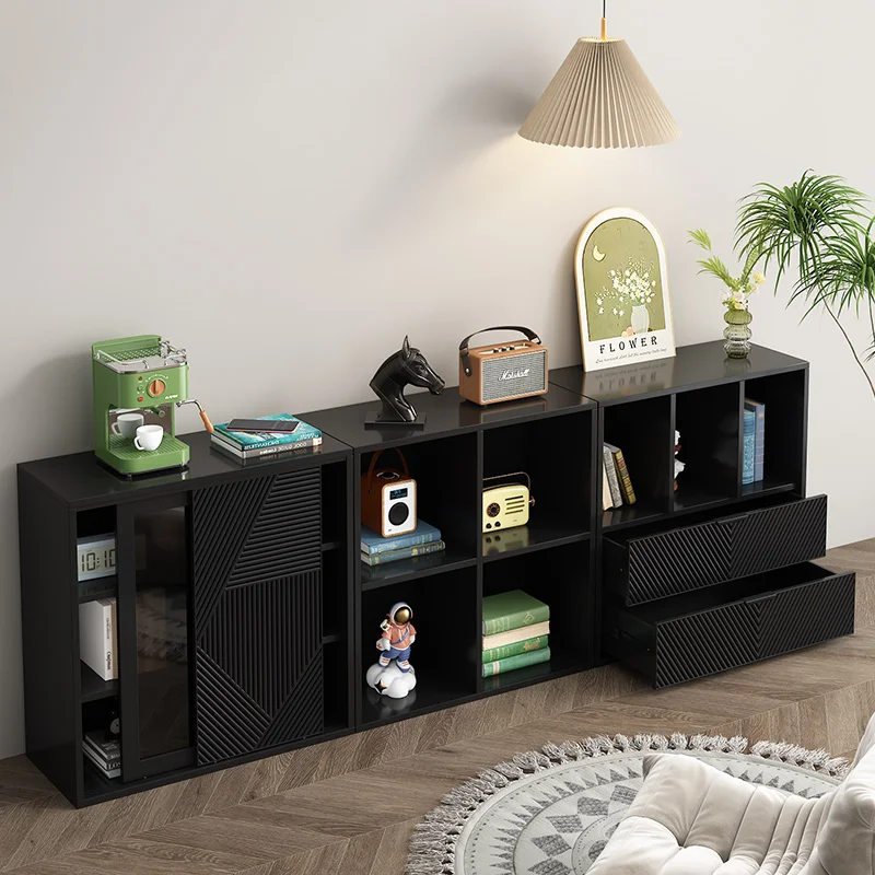 AA Solid wood living room integrated bookcase against the wall simple bedroom bookshelf floor display cabinet
