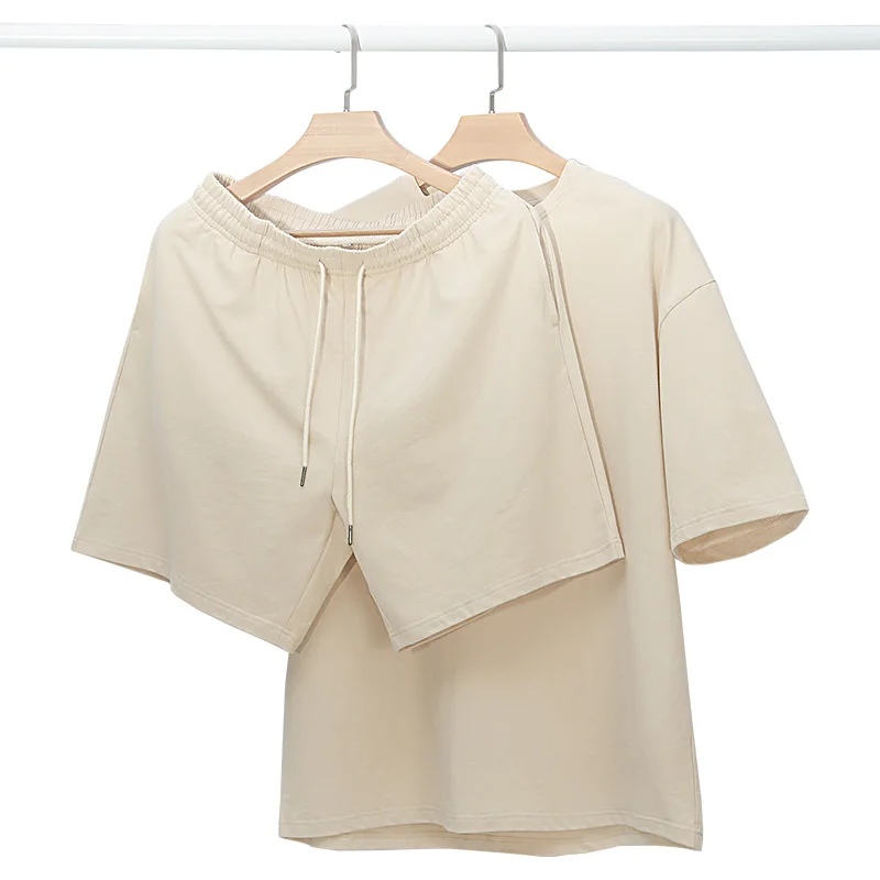 

Trendy Brand Suit Pure Cotton Short-sleeved T-shirt Shorts Matching Suit Summer Casual 2-piece Set for Men
