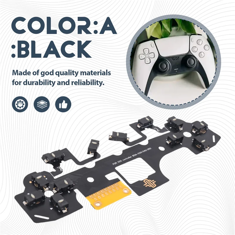REPLA-For PS5 Controller BDM-030/040/050 12 Key Click Circuit Board Kit Ergonomic Micro-Switch Tactile Clicky Hair Trigger Kit A