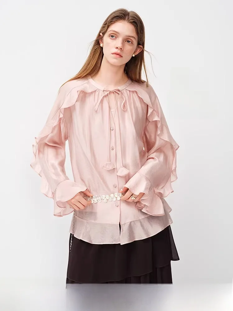 

Vanence Spring New Loose Long Sve irt Women's Date Ele Appoinent Blouse Floral Print Button up Casual Polyester