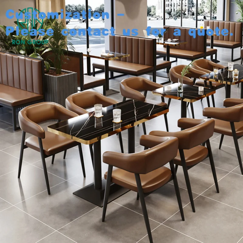 

custom.Luxury Hotel Custom square Coffee Tea Shop Marble Commercial Cafe Restaurant Furniture Booth Seating Table Chair