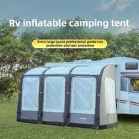 Caravan Awning, Outdoor Camping Air Tent, Inflatable Tent with Attached Windscreen Skirt and Sealed Support Strips, 5-8 Person