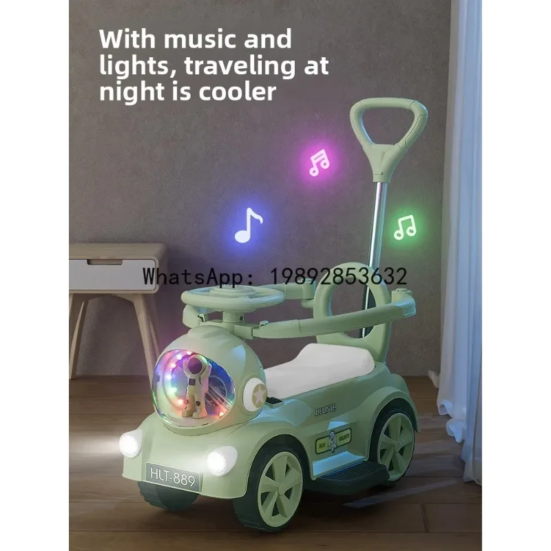 Children's Twisting Car Electric Motorcycle Baby Four-Wheel Scooter Lightweight Baby StrollerR25