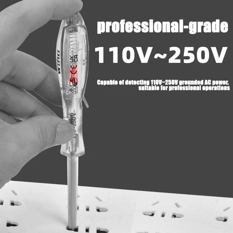 Wiha One Letter Transparent Screwdriver, Measuring Pen, Voltage Test 110-250 Volts, Electrician Maintenance Manual Tool 34745