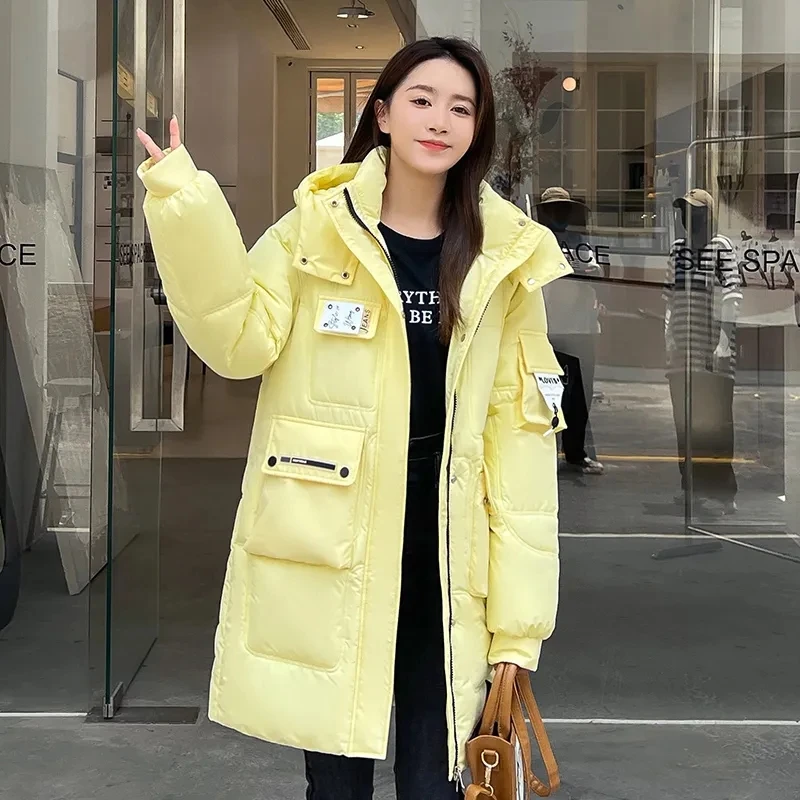 2023 Winter Down Cotton Jacket Women Long Parkas Thicke Warm Hooded Coat Fashion Lady Loose Windproof Snow Wear Overcoat 6XL