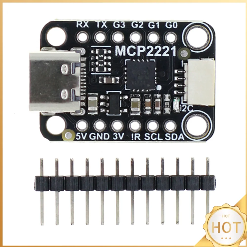 MCP2221A USB To GPIO ADC I2C Conversion Module Plug and Play General Purpose USB To GPIO ADC I2C Module for OLED Display Sensor