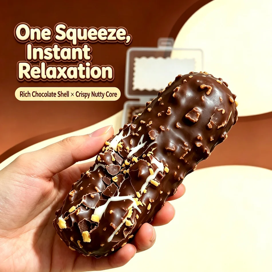 Crispy Chocolate Bar Squishy Fidget Toy Clay Filled Crunchy Texture Squeeze Stress Adults Desk ASMR Toy Calming Sensory Gifts