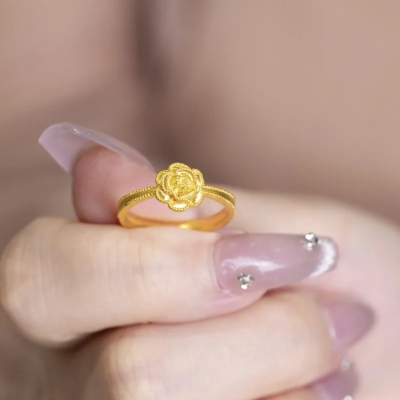 جديد النمط الصيني المد الوطني الرياح روز كاميليا الدائري المرأة 2025 حلقة جديدة الراقية السبابة مصباح مصمم على شكل حلقة فاخرة متعددة الاستخدامات #1