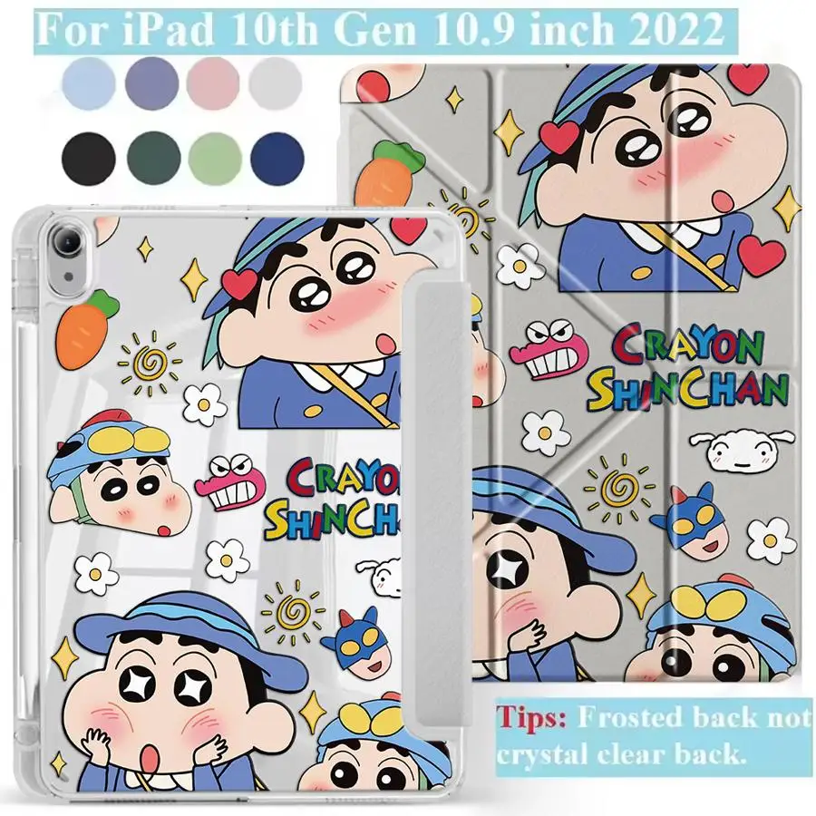 C-CrayonS S-ShinChanS Cute Tablet Case For iPad Pro 2025 Pro 11th 10th 9th 8th 7th 12.9inch Mini 6 7 Air 4 5 M3 M2 1 2 M4 11inch