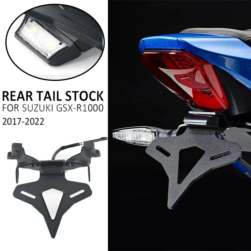 

Motorcycle Rear Short Tail Stock Tidy License Plate Holder Tailstock Bracket LED Light For Suzuki GSX-R1000 GSXR1000 2017-2022