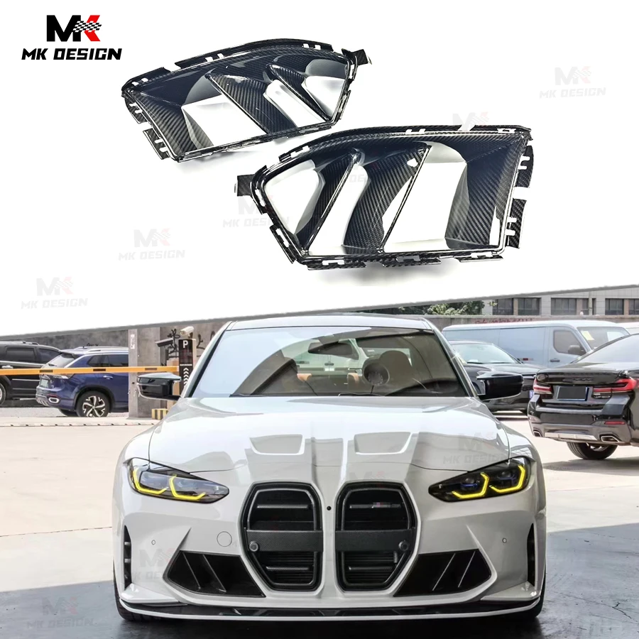 

Dry Carbon Fiber R44 Style Front Bumper Vent Trim for BMW M3 G80 G81 M4 G82 G83 Carbon Inlets Air Vents Body Kit Car Accessories