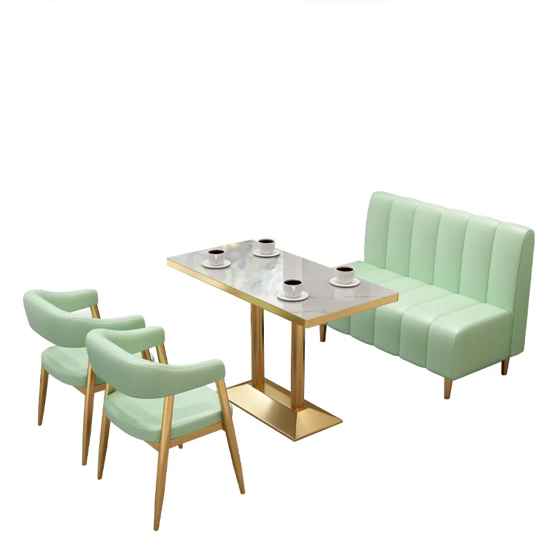 

Milk tea shop, table and chair combination, simple catering, snacks, desserts, burgers, western food, coffee shop, wall seat, so