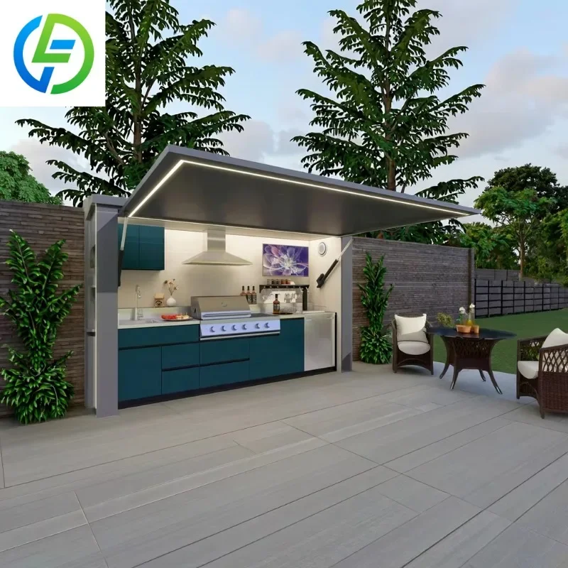 Professional Wholesale Luxury Stainless Steel BBQ Kitchen Cabinet Featuring Metal Shed Frame for Outdoor Garden Factory Price