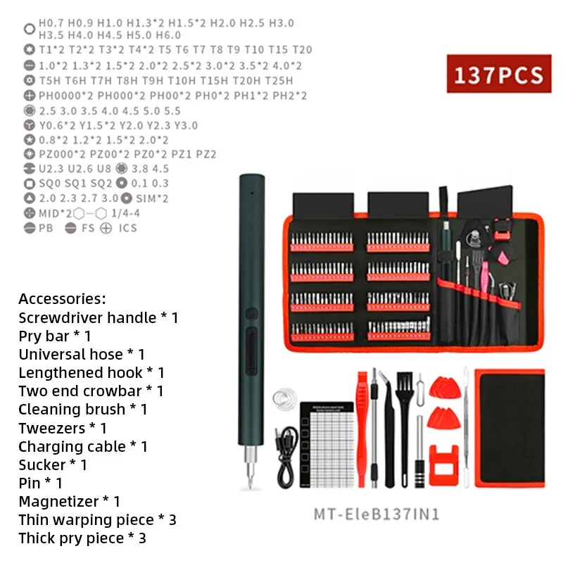 142 in 1 137 In1 Cloth Bag Electric Screwdriver Set Apple Laptop Disassembly and Maintenance Tool Routine Maintenance 1Set