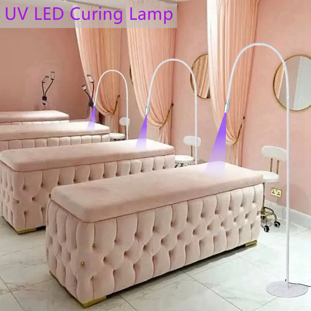 Floor UV LED Curing Lamp Foot Switch 10W Fast Dry Nail Polish Lash Glue Curing Beauty Salon Eyelash Extension Light