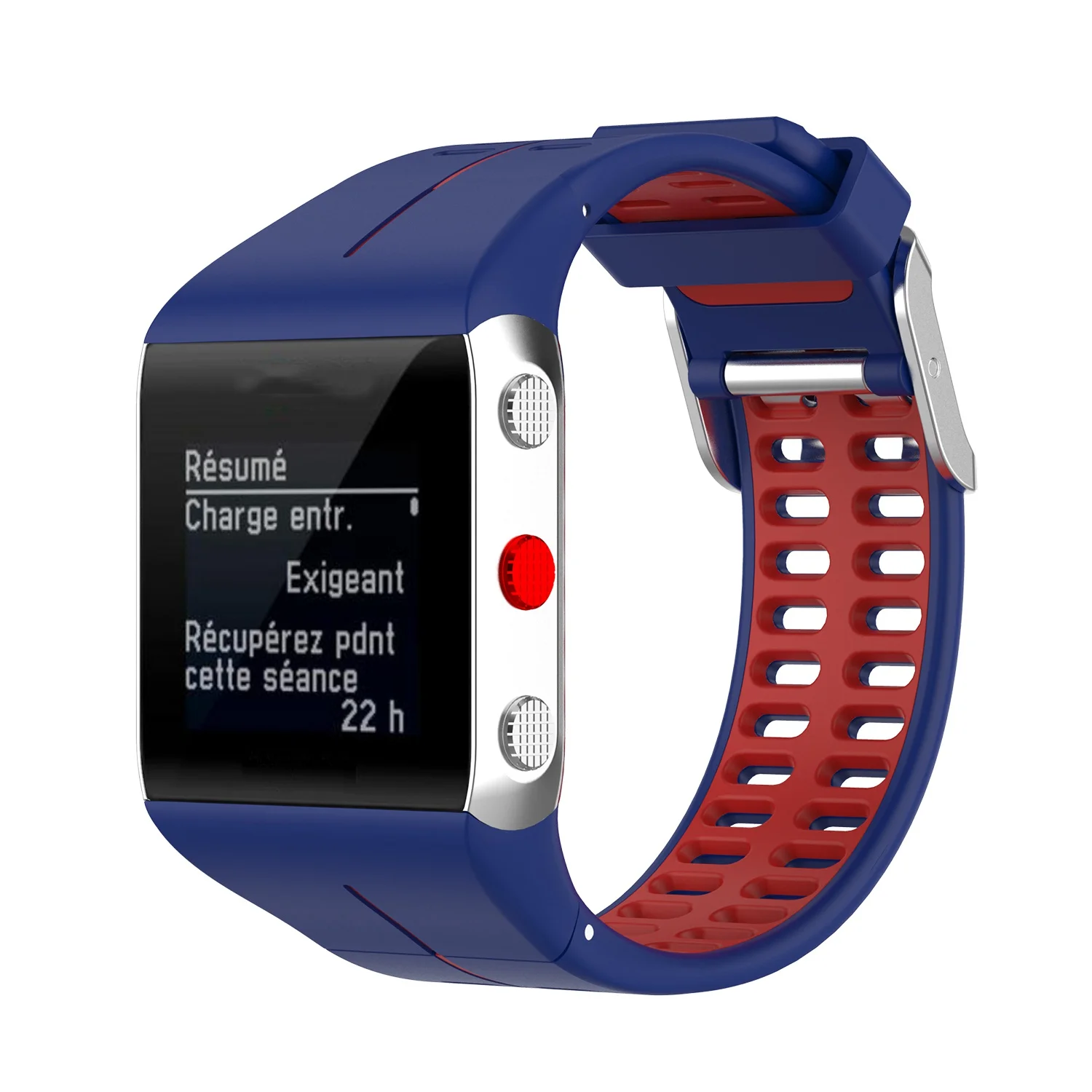 Correa de silicona suave para reloj Polar V800, repuesto de pulsera inteligente con herramienta, azul y rojo