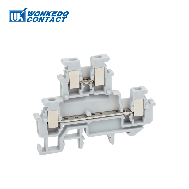 10Pcs MBKKB-2.5 Screw Double Level Din Rail Terminal Block, 2.5 mm² Wire Connector, Universal Feed-Through Plug 2 Layer MBKKB2.5