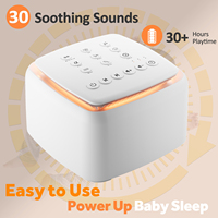 White Noise Machine,30 Soothing Sounds and Warm Light for Sleeping,Powerful Battery 30 Hour Play Sound Machine for Baby Adults