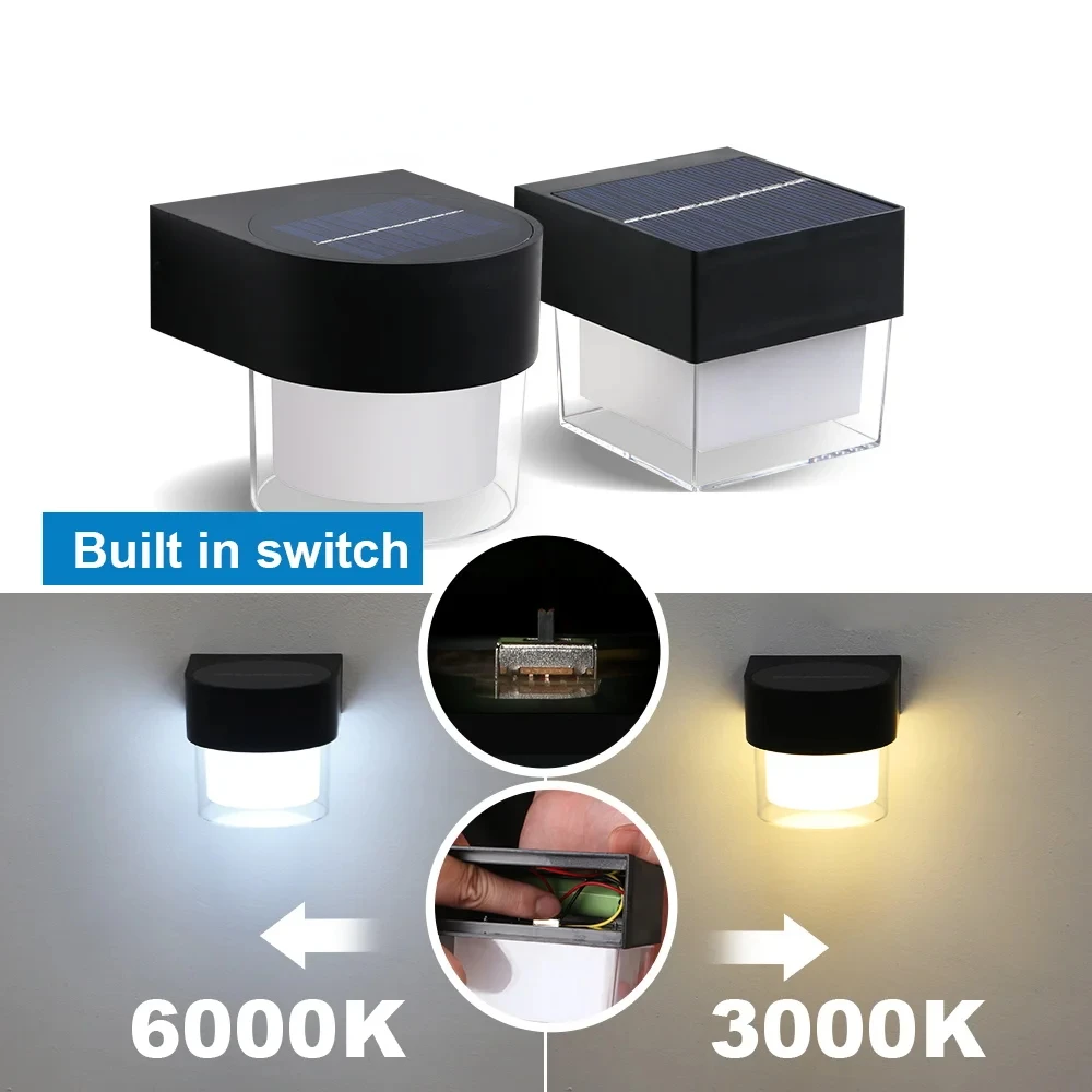 الطاقة الشمسية في الهواء الطلق الجدار الخفيفة للماء LED واجهة الجدار مصباح 4W اللاسلكية شارع الشرفة حديقة الإضاءة