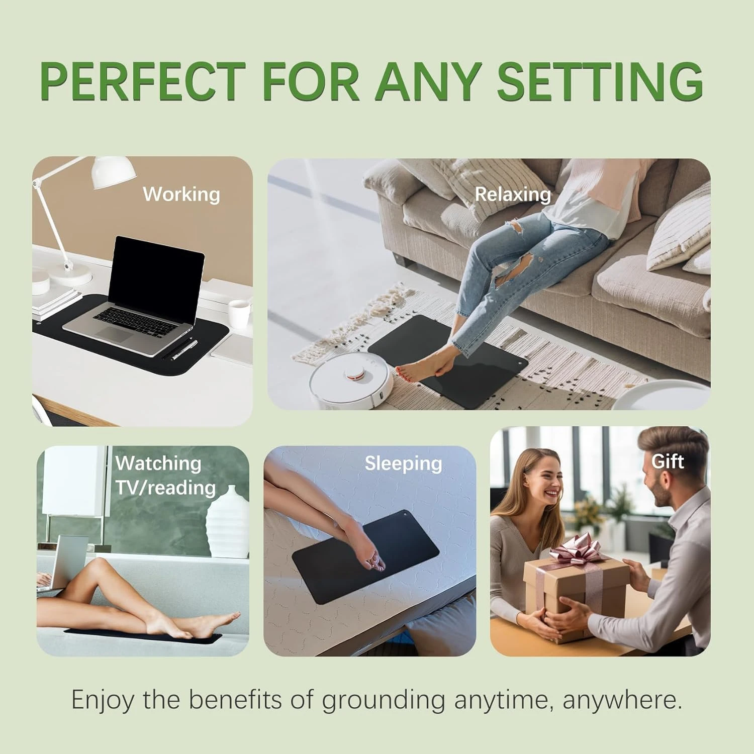 Grounding Mat for Sleep 30x60cm Wellness Natural Earthing Pad to Improve Circulation, Reduce Inflammation & Ease Pain/Anxiety - view 6