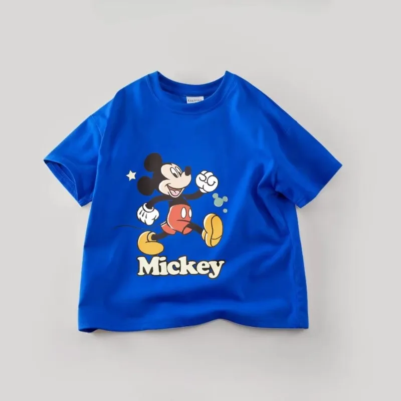 2026 New Children's T-shirt Disney Mickey Cartoon Print Soft
