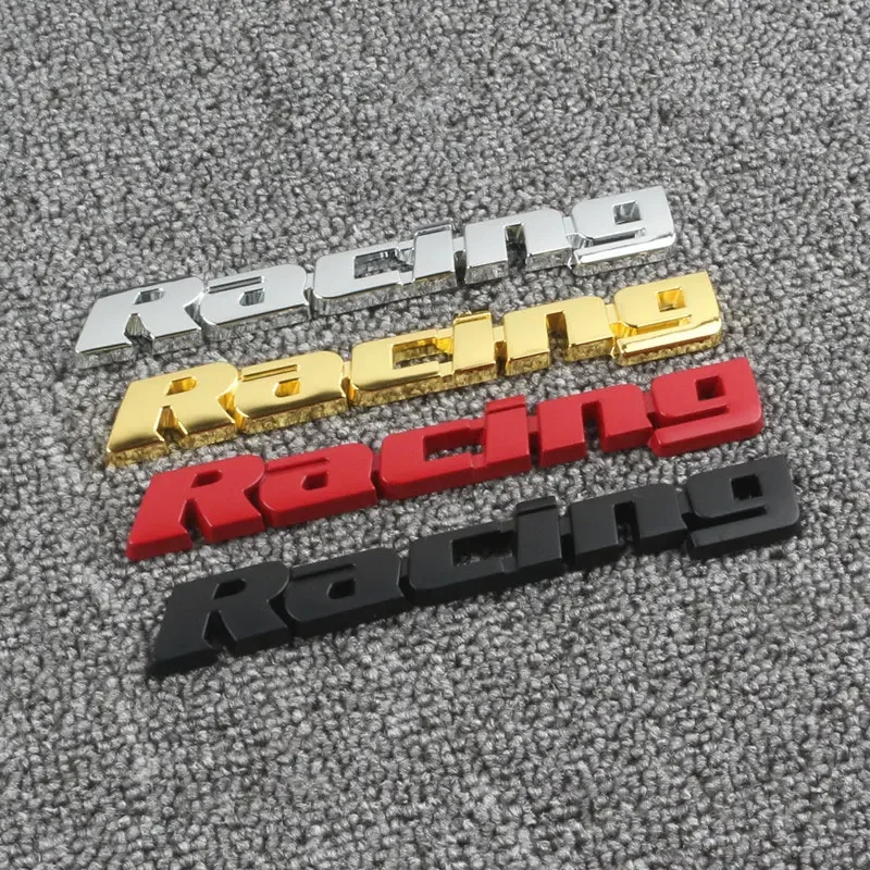 

Racing letter badge car stickers for car speed body side fender rear trunk 3D racing labels front grille refit car accessories