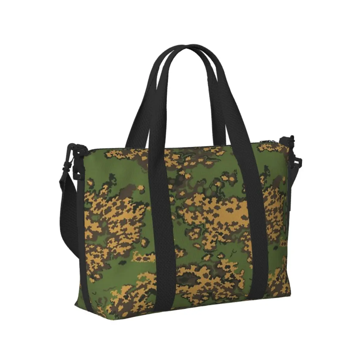 

Russian Woodland Camouflage Beach Travel Bag Large Capacity Tote Bags for Gym Sport Women Shopping Duffle Shoulder Bag