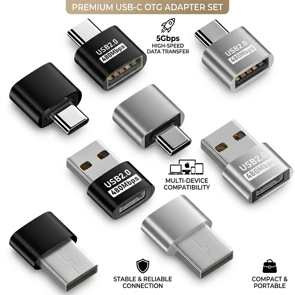USB Type C 3.0 Adapter 5Gbps Fast Data Transfer OTG Converter Multi Device Compatible Compact Portable PC Accessories