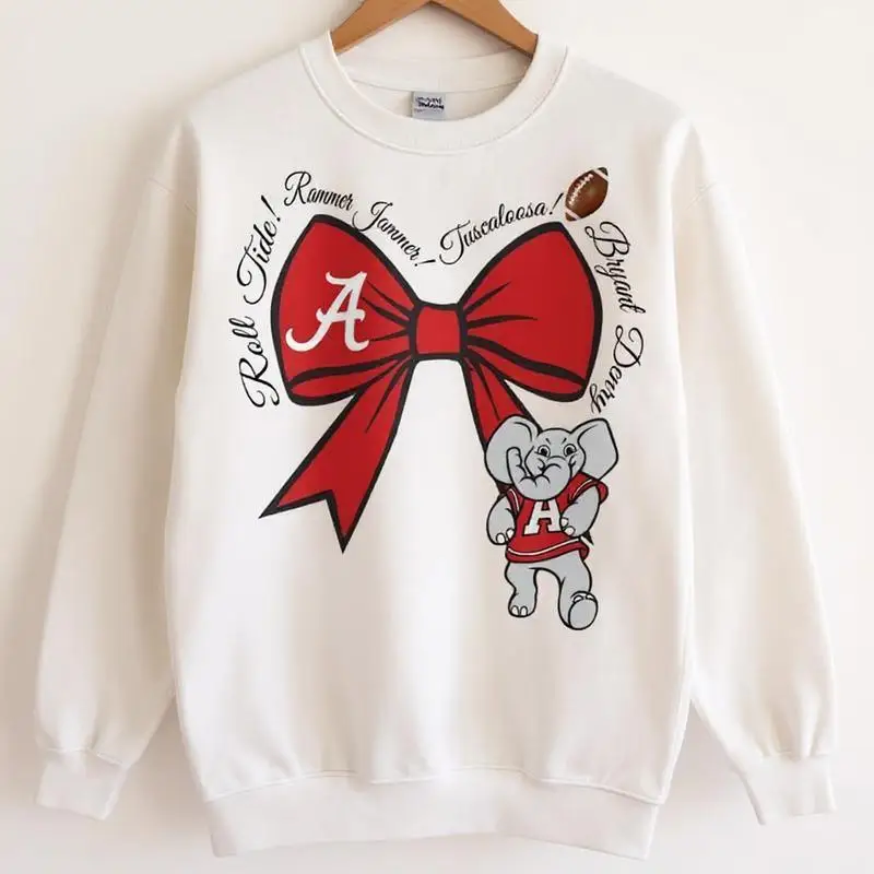 سويت شيرت أبيض مستوحى من أقواس كرة القدم الجامعية الكلاسيكية، قميص للمعجبين، فخر الفريق، قميص للرجال والنساء جمارك NCAA #3