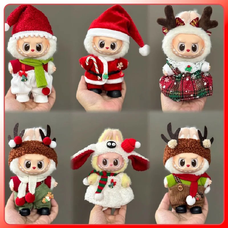 

Только одежда для куклы Labubu 17 см, комплект на Рождество и Хэллоуин, костюм Санта-Клауса, костюм тыквы, сезонный подарочный набор, аксессуары Ropa Labubu