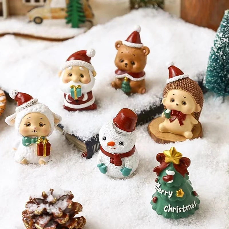 Resin Christmas Decorative Ornaments Animal Modeling Christmas Gifts Desktop Ornaments Resin Crafts Daily Gift Giving Figurines