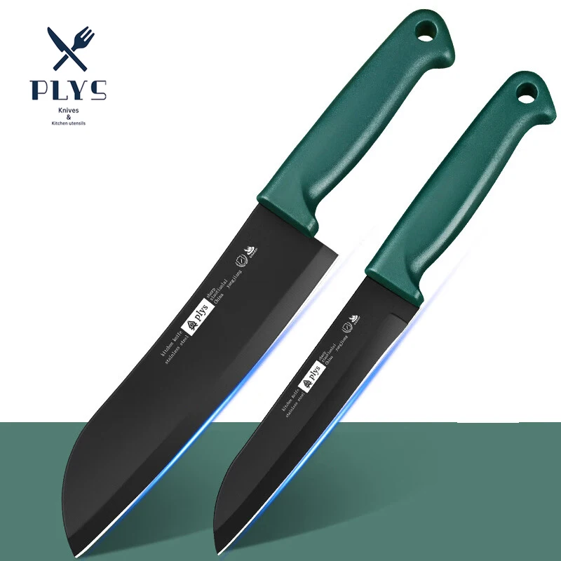 PLYS Black Blade Fruit Knife Stainless Steel Slim Fruit Cutting Knife Household Fruit Paring Knife with Plastic Handle