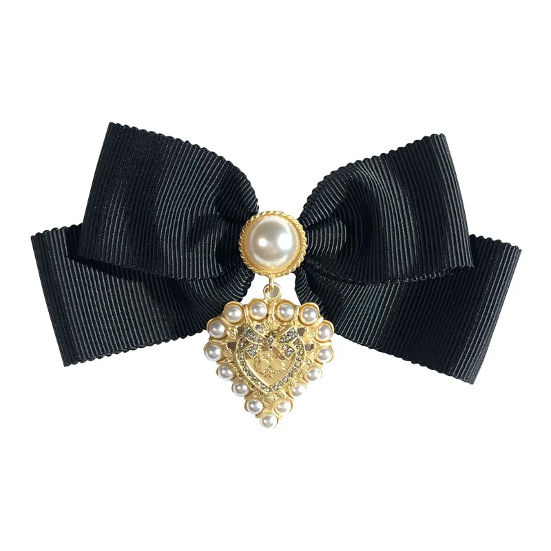 Korea Small Fragrance Retro Baroque Bow Tie for Women British College Style Collar Flower Bow Tie Brooch