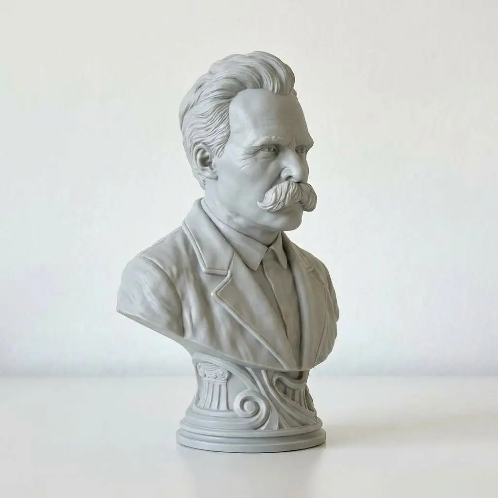 1PC Nietzsche Statue German Philosopher 3D Printed Resin Model Blank Figurine Miniature Collection Ornament Craft Gift