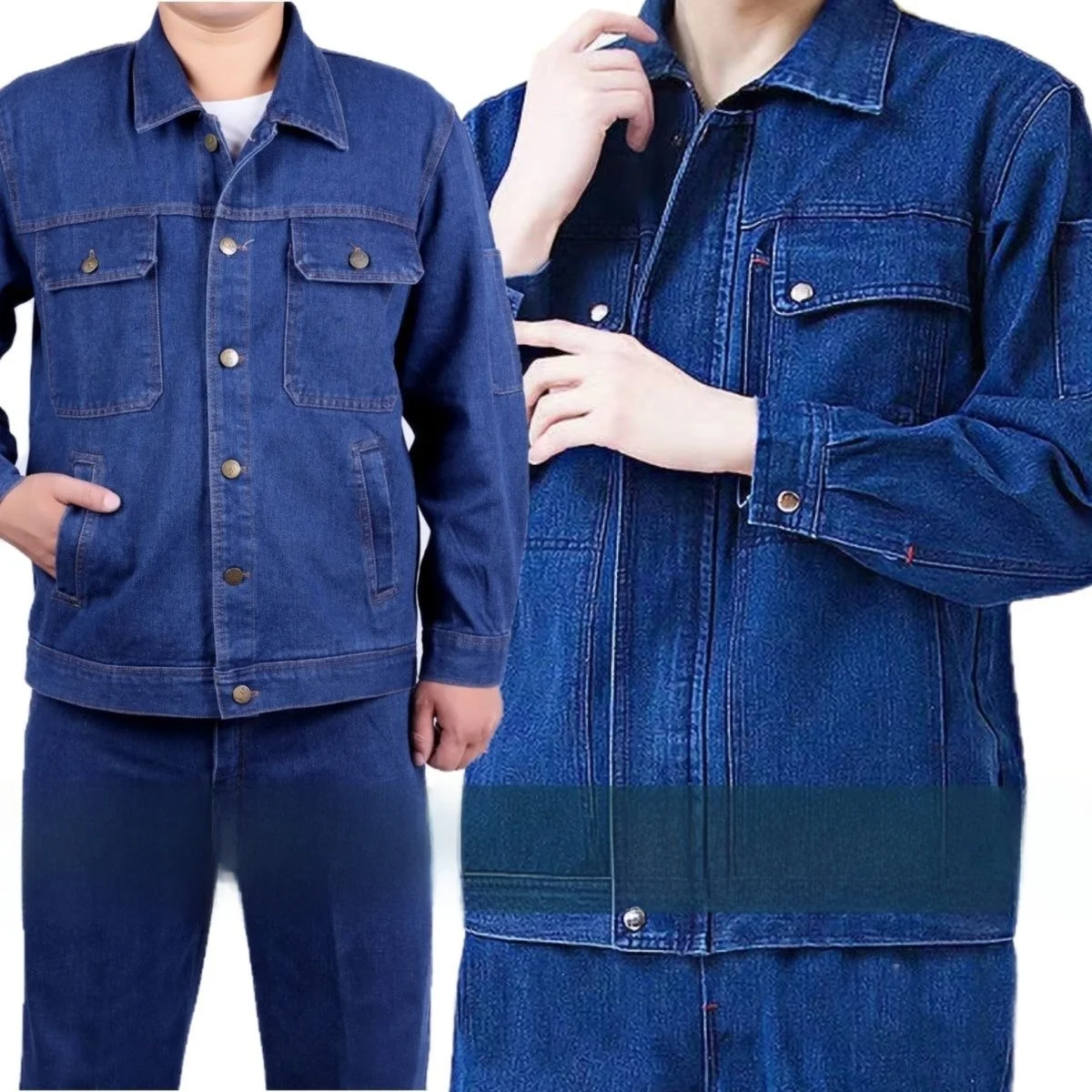 Jeans da Lavoro in Puro Cotone per Uomo, Set Speciale Anti-Calore per Saldatura e Riparazioni