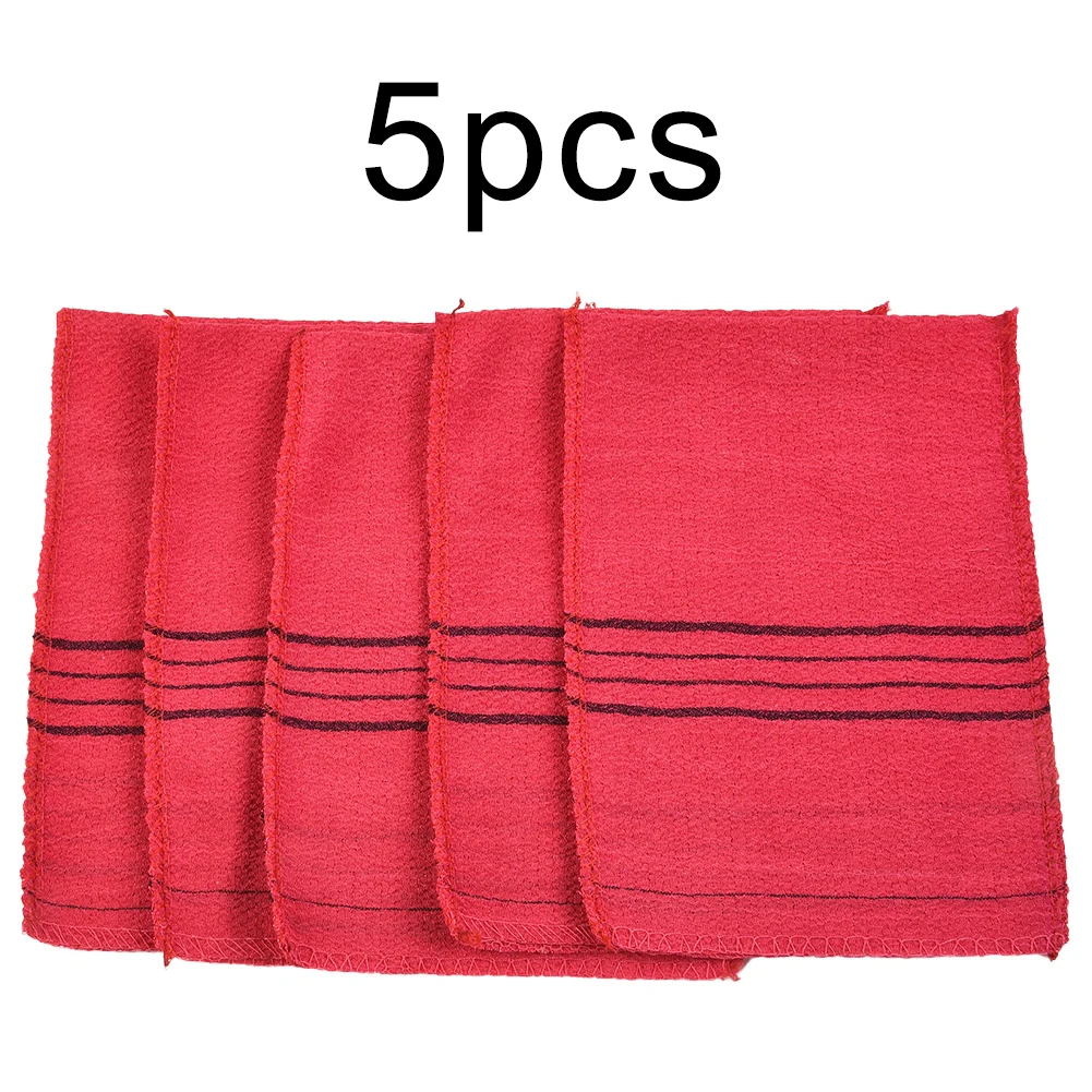 5Pcs Towel Korean Exfoliating Bath Washcloth Body Scrub Shower Towel Portable For Adults Coarse Grain Brush14*18.5cm