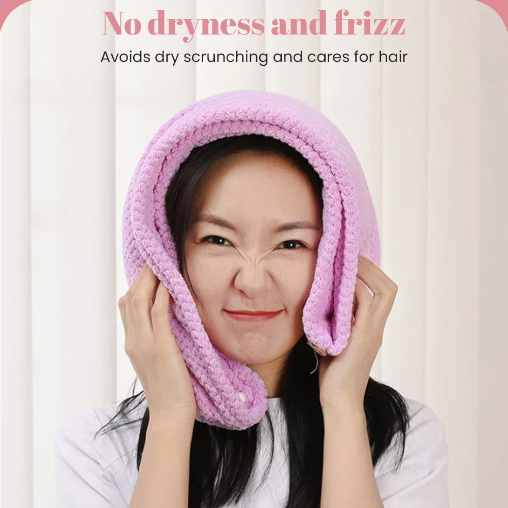 ผ้าเช็ดผมปักลายปะการังกำมะหยี่สำหรับสตรีหมวกอาบน้ำนุ่มผ้าไมโครไฟเบอร์ผ้าพันศีรษะดูดซับได้อย่างรวดเร็วผ้าเช็ดศีรษะสำหรับสตรี