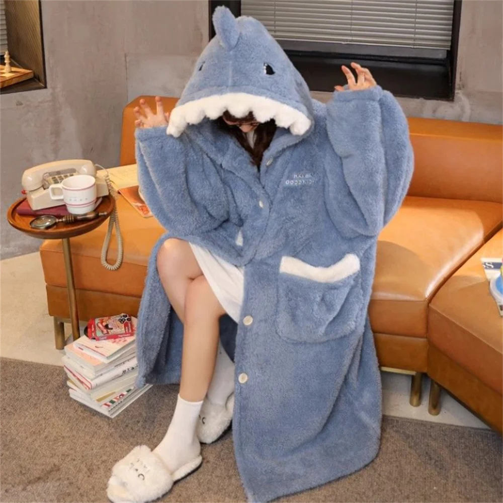 New Super Soft Cute Cartoon Shark Cape Blanket Cloak Nap Shawl Blanket Universal Student Air Conditioning Blanket Hooded Nap