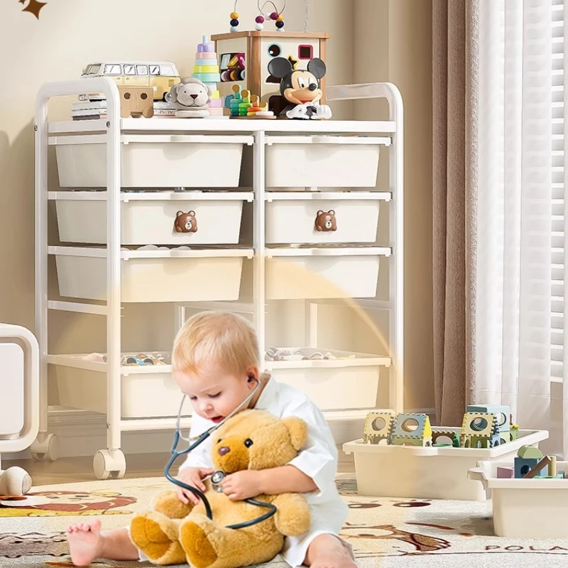 

Multi-Drawer Kids Toy Storage Cabinet Large Capacity Child-Safe Clothes & Toy Organizer Sturdy Mobile Storage Unit for Nursery