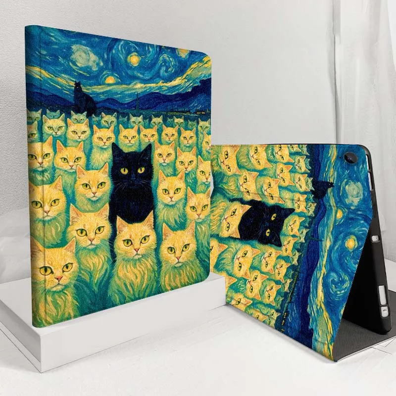 

Anime Cat Illustration Tablet Case For Samsung Galaxy Tab A A7 A8 A9 A11 S6 S11 Lite Plus 10.1 10.4 10.5 Inch