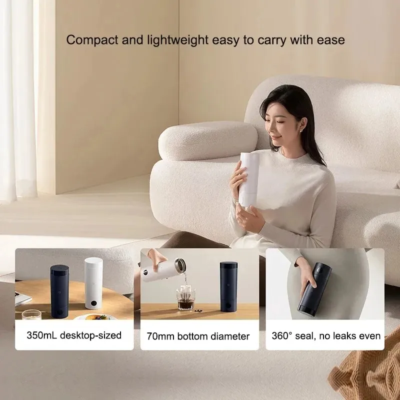 MIJIA Portable Electric Kettle 2 Thermos Cup Fast Water Boiler 350ml Smart Temperature Insulated Kettle Travel 110V-240V