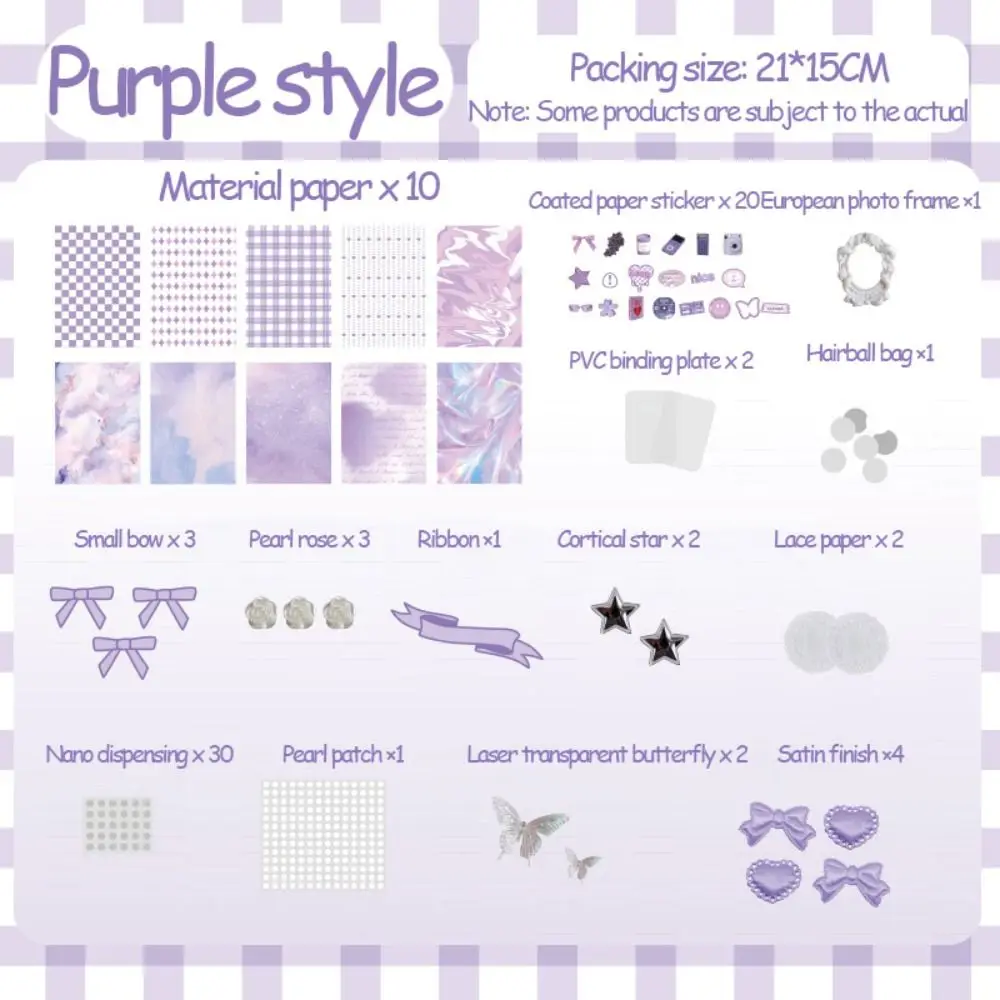 Retro DIY Itabag Insert Material Two-dimensional Paper Stickers Itabag Decor DIY Material Candy Colors Flower Lace Ribbon