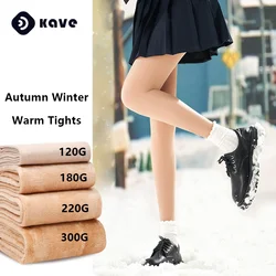 Kave 300G Thicken Thermal Tights Leggings Women Winter Fleece Velvet Thermo Stockings High Waist Elastic Slim Pantyhose 2024