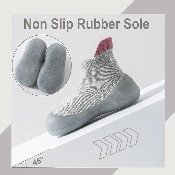 Baby-Socken-Schuhe für Jungen und Mädchen, rutschfeste Gummisohle, erste Schuhe für Kleinkinder, atmungsaktive, elastische, weiche Hausschuhe für Babys. – Detail 7