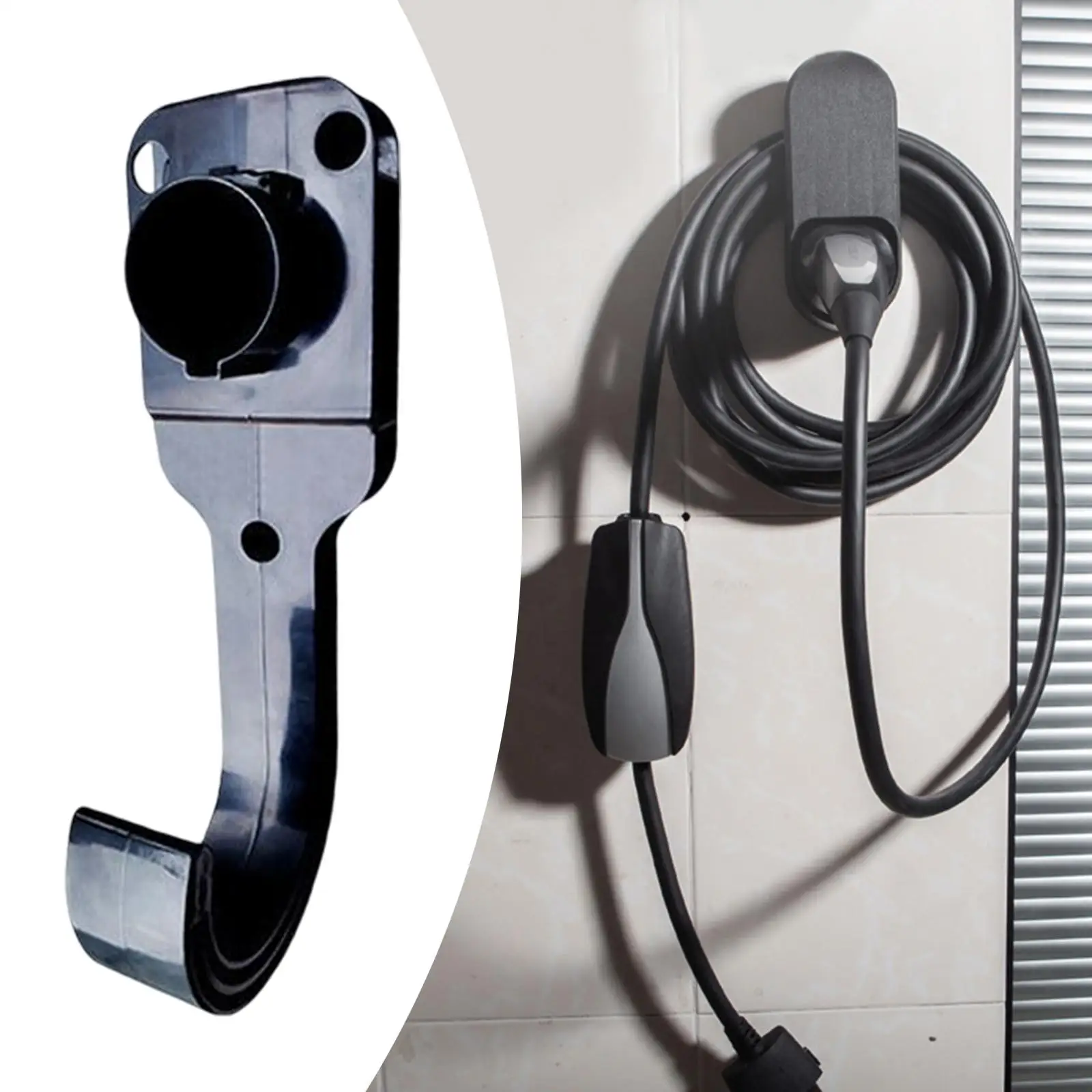 

EV Charger Holder Wall Mount Bracket Connectors Accessory Durable Portable for EV Electric Vehicle Charging Cable Car US