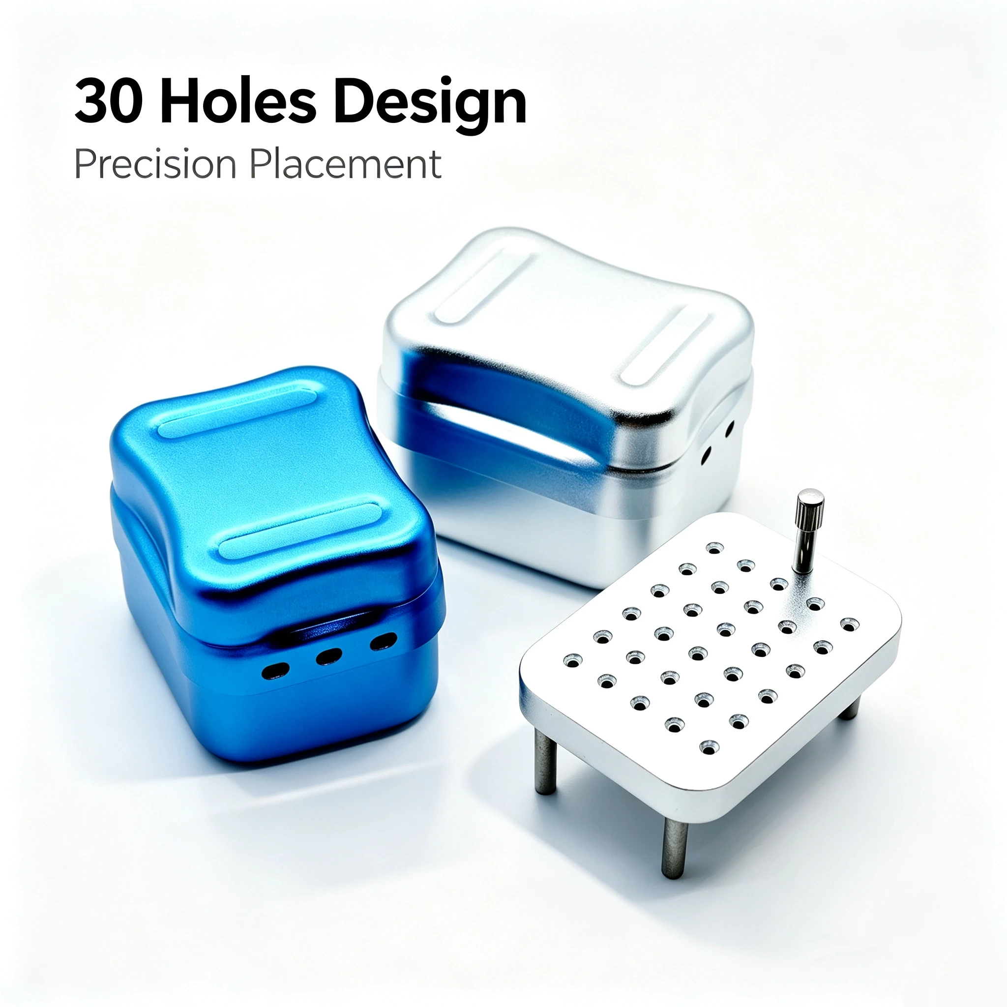 Dental  Endo Files Holder Disinfection Metal Box 30 Points Autoclave Sterilizer Case Burs For Oral Care Tools Random Color
