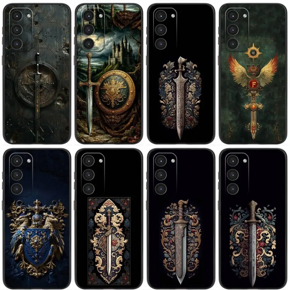 

Medieval Sword Design Phone Case For Samsung Galaxy A20,21s,22,31,32,52,53,72,73,80,91 Soft Silicone Black Cover