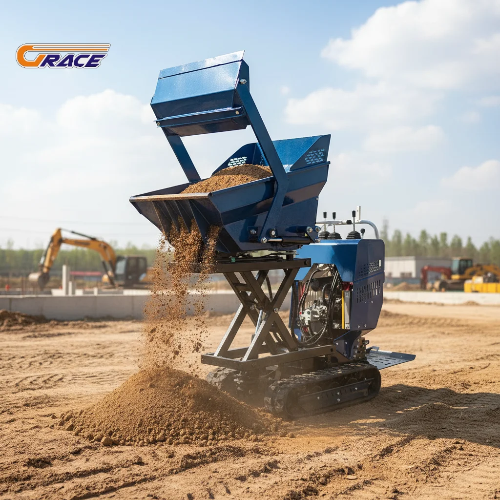 

900kg EURO 5 EPA Remote Control Crawler Dumper Mini Hydraulic Track Dumper for Sale